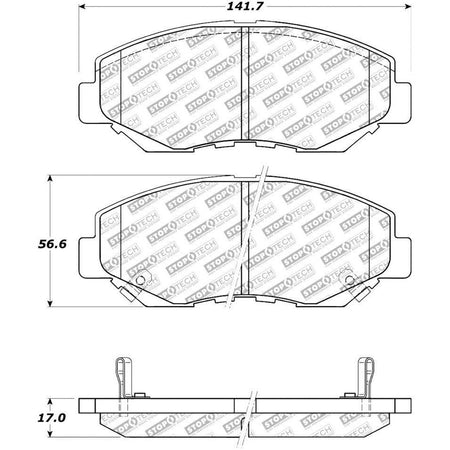 StopTech Street Select Brake Pads - Rear - Saikospeed