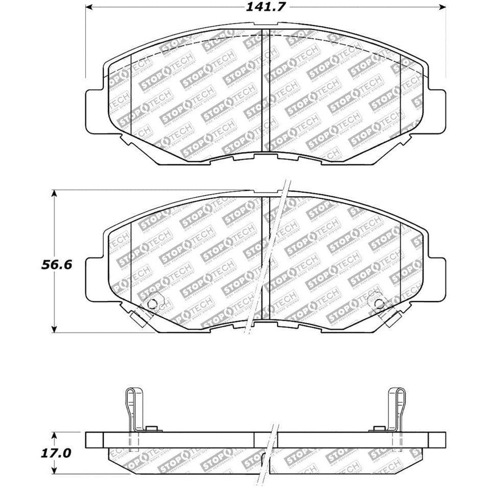 StopTech Street Select Brake Pads - Rear - Saikospeed