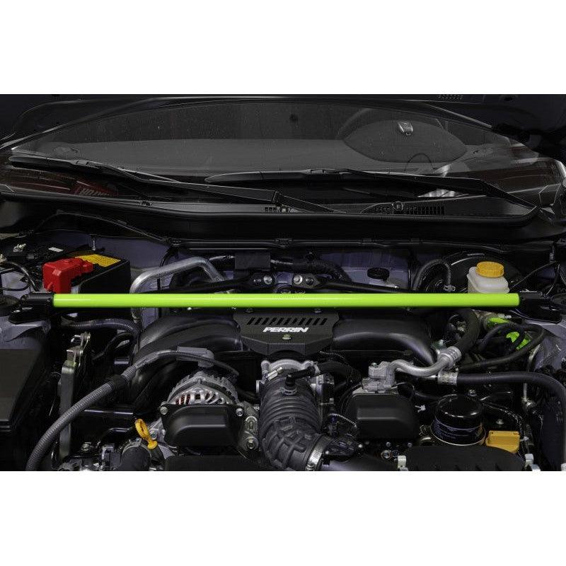 Perrin 2013+ BRZ/FR-S/86/GR86 Strut Brace - Neon Yellow Wrinkle - Saikospeed