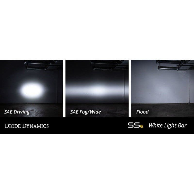 Diode Dynamics 6 In LED Light Bar Single Row Straight SS6 - White Wide Light Bar (Pair)