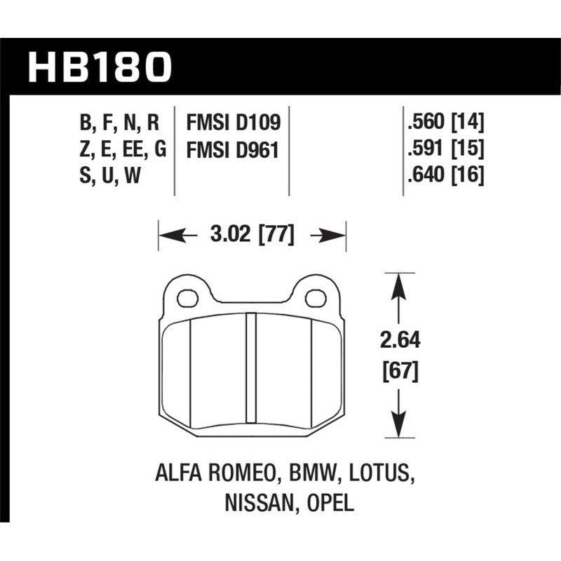 Hawk 77-82 BMW 320I / 83-90 Alfa Romeo Spider / 84-86 Alfa Romeo Spider HPS Street Rear Brake Pads - Saikospeed