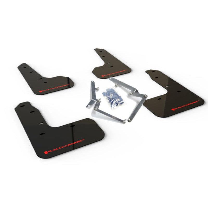 Rally Armor 17-19 Honda Civic Sport & Touring (Hatch) Black UR Mud Flap w/ Red Logo - Saikospeed