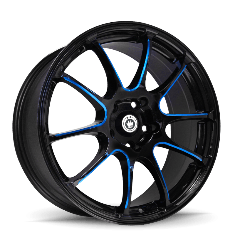 Konig Illusion 18x8 5x114.3 ET45 Black/Ball Cut Blue - Saikospeed