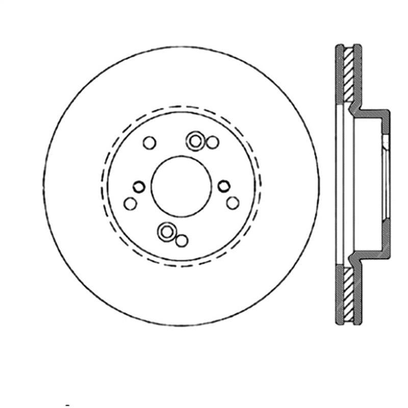 StopTech Power Slot Slotted 99-08 Acura TL (STD Caliper) / 01-03 CL / 04-09 TSX Front Left Rotor - Saikospeed