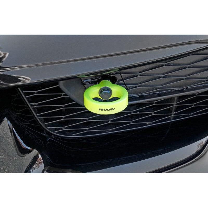 Perrin 2020 Toyota Supra Tow Hook Kit (Front) - Neon Yellow - Saikospeed