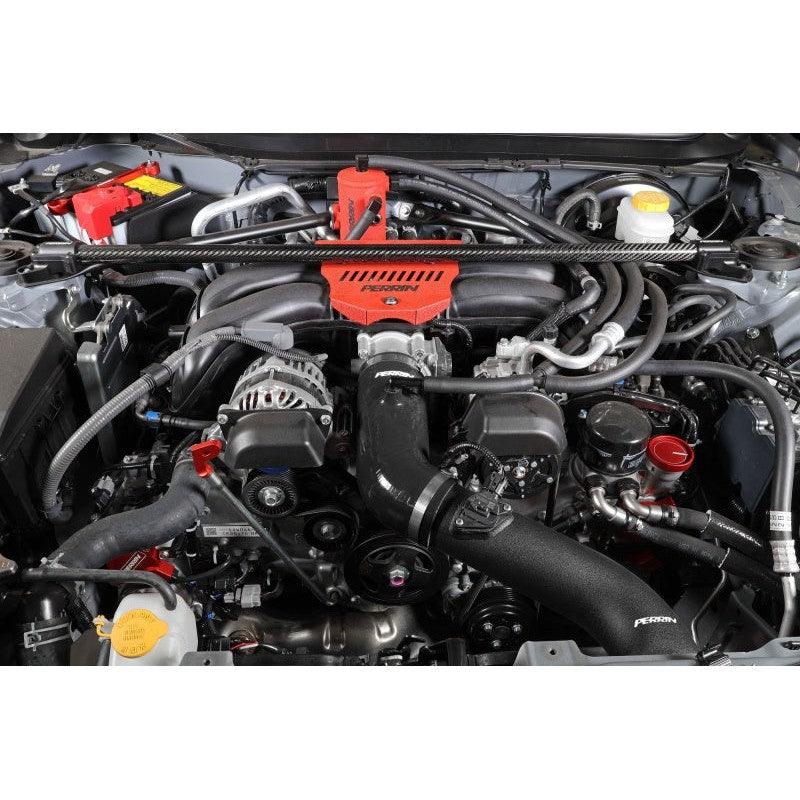 Perrin 22-23 Subaru BRZ/Toyota GR86 Silicone Inlet Hose (3in. ID / SS Wire) - Black - Saikospeed