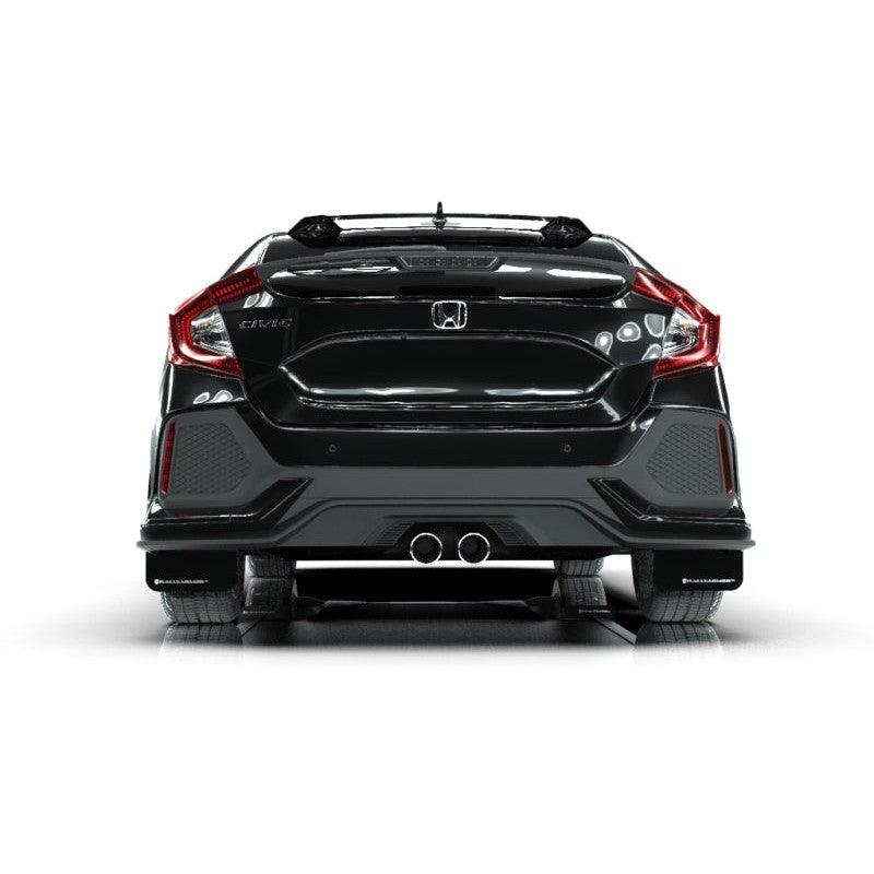 Rally Armor 17-21 Honda Civic Sport & Touring (Hatch) Black UR Mud Flap w/ White Logo - Saikospeed