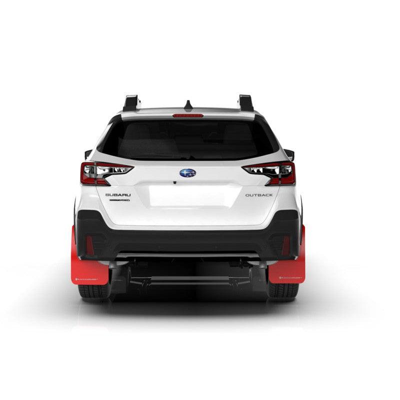 Rally Armor 20-22 Subaru Outback Black UR Mud Flap w/ White Logo - Saikospeed