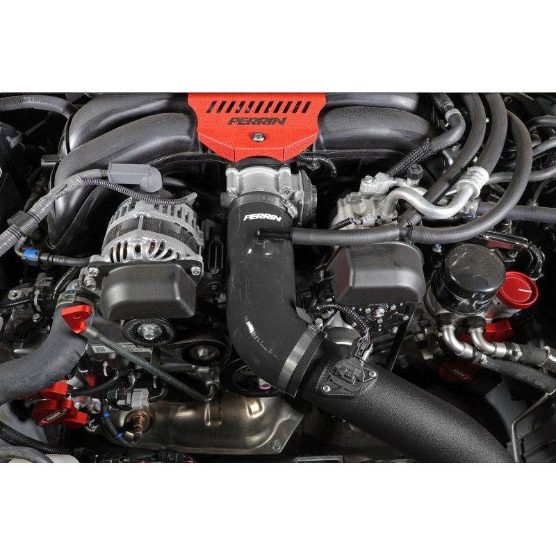 Perrin 22-23 Subaru BRZ/Toyota GR86 Silicone Inlet Hose (3in. ID / SS Wire) - Black - Saikospeed