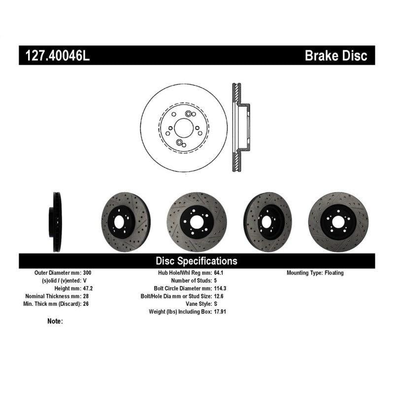 StopTech Nissan 370Z / 01-03 Acura CL / 06 EL / 04-09 TSX / 03-07 Honda Accord Coupe M/T / 05-08 Se - Saikospeed