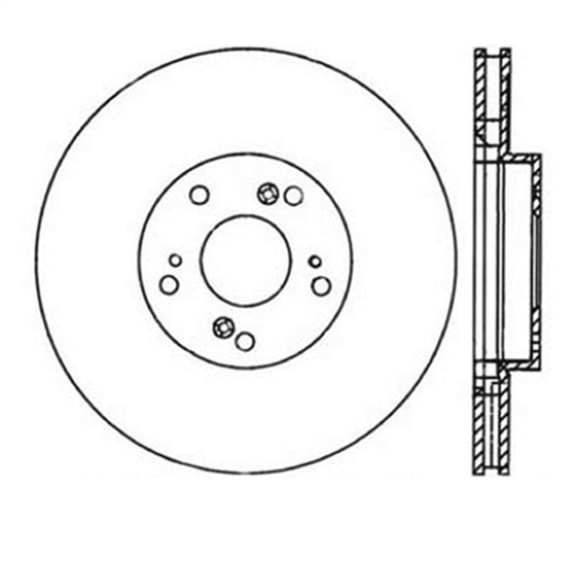 StopTech Power Slot Slotted 06-08 Honda Civic Si Front Right Rotor - Saikospeed