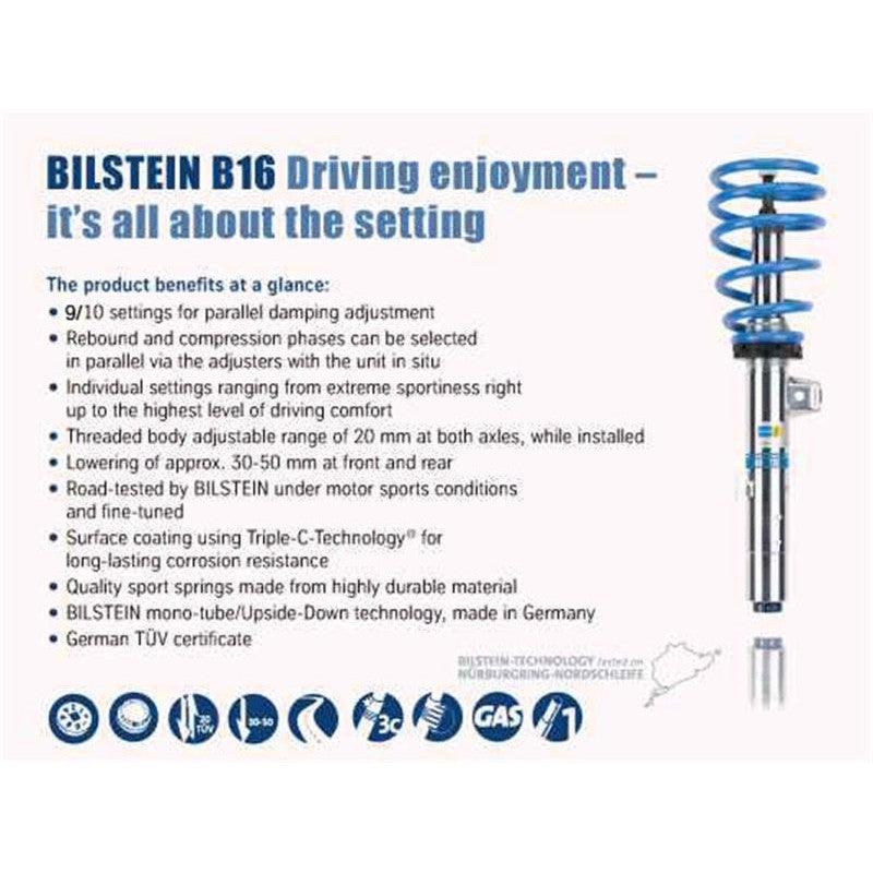 Bilstein B16 (DampTronic) 2015-2018 BMW M3/M4 F80/F82 Front & Rear Performance Suspension System - Saikospeed