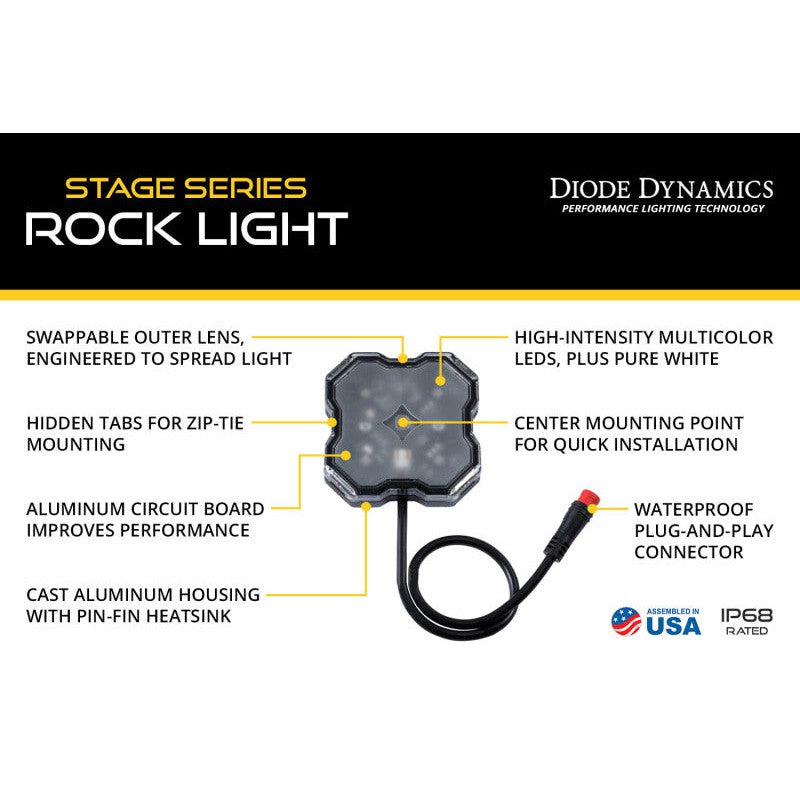 Diode Dynamics Stage Series RGBW LED Rock Light (Add-on 2-pack)