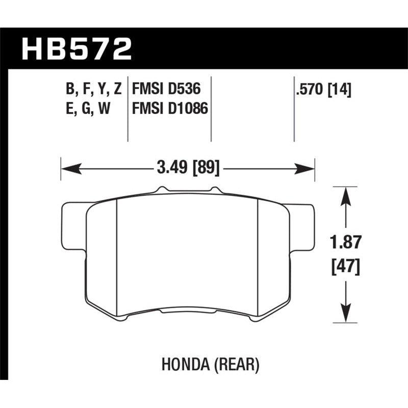 Hawk 07-08 Acura TL Type S / 99-08 Acura TL 3.2L HPS Street Rear Brake Pads - Saikospeed