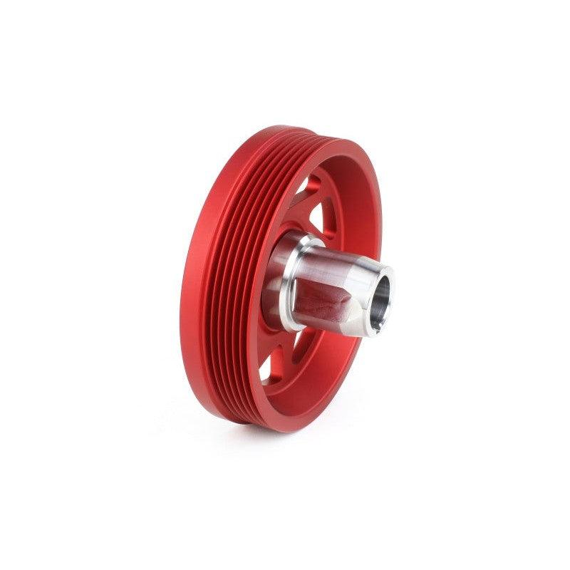 Perrin 19-21 Subaru WRX / 16-18 Forester Lightweight Crank Pulley (FA/FB Engines w/Large Hub) - Red - Saikospeed