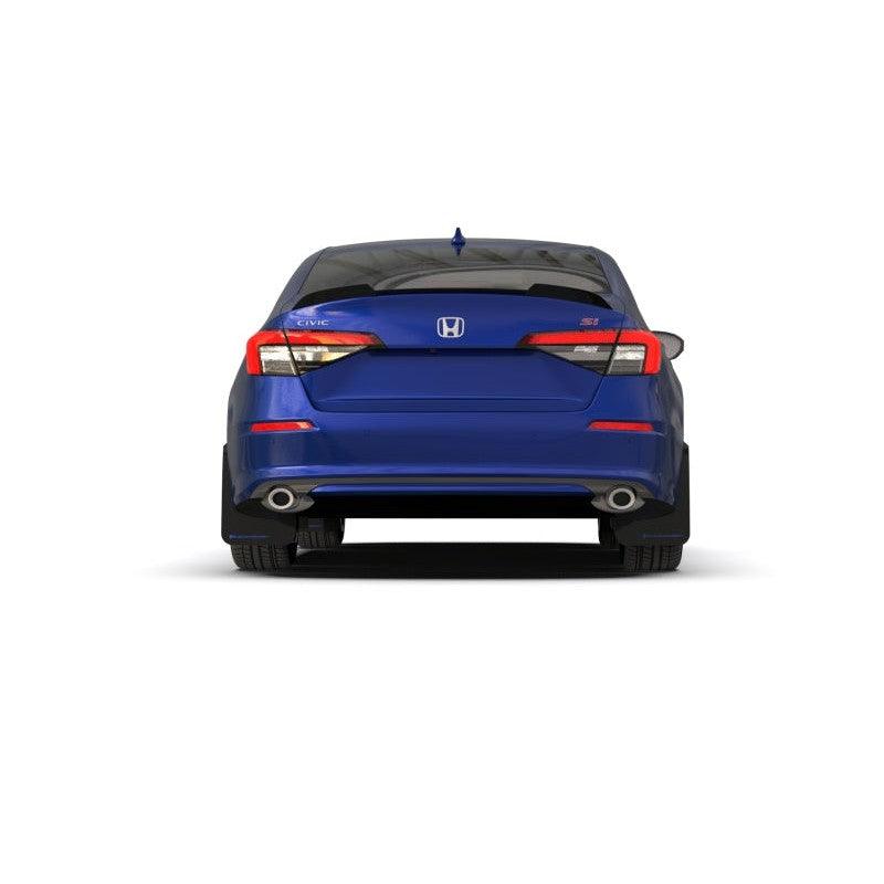 Rally Armor 2022 Honda Civic (Incl. Si/Sport/Touring) Black UR Mud Flap w/ Blue Logo - Saikospeed