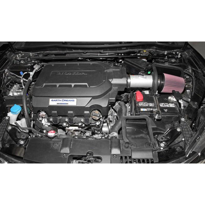 K&N 13-14 Honda Accord 3.5L V6 69 Series Typhoon Air Intake System - Silver Cold Air Intake Kit - Saikospeed