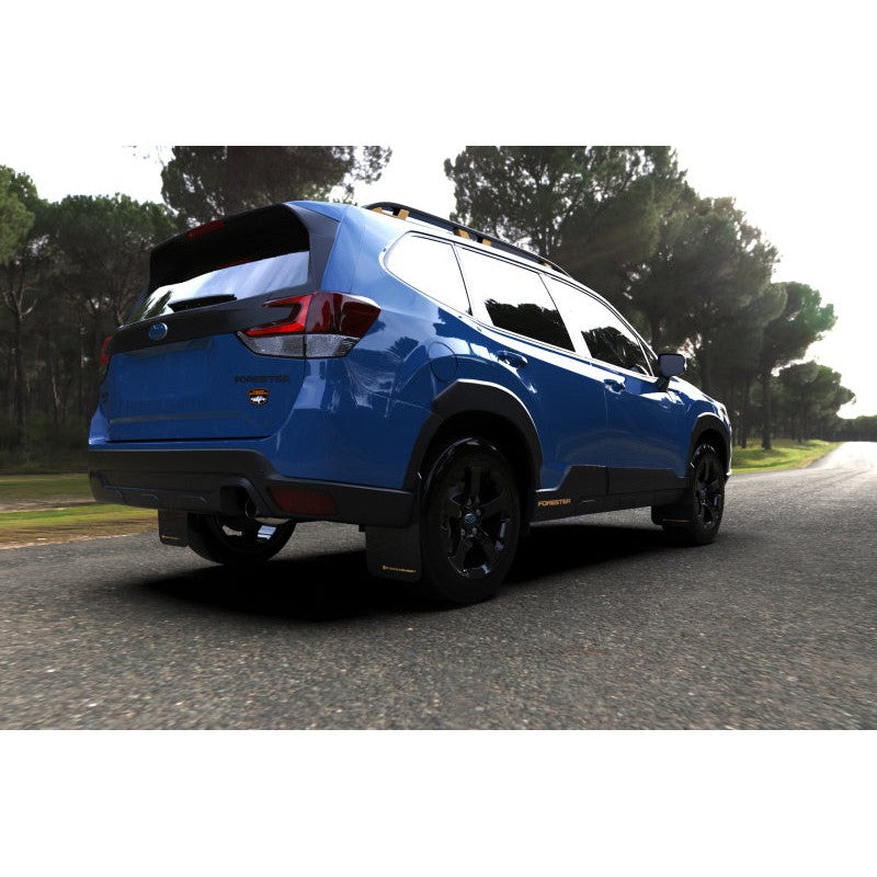 Rally Armor 2022 Fits Subaru Forester (Incl. Wilderness) Black UR Mud Flap w/White Logo