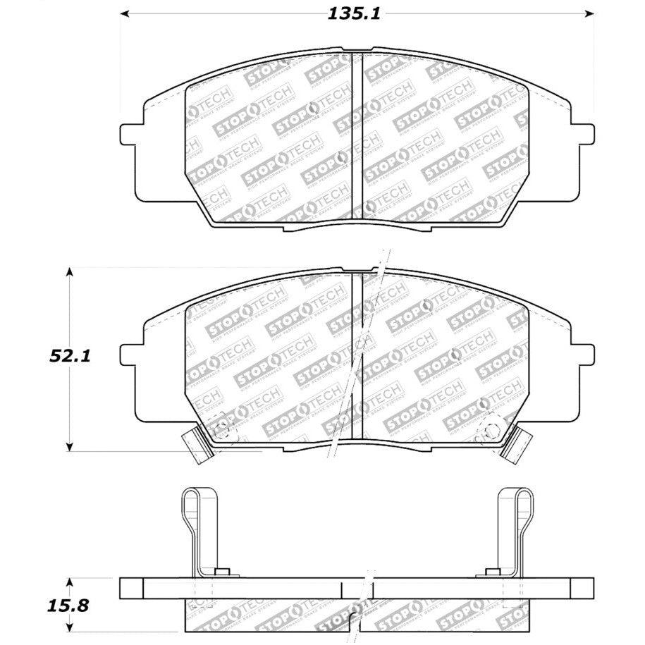 StopTech Performance 00-09 S2000/06+ Civic Si/02-06 RSX-S (non base) Front Brake Pads - Saikospeed