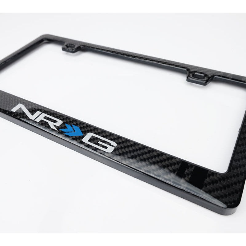 NRG Carbon License Plate Frame/ Fiber Poly Dip Finish Wet w/ NRG Logo