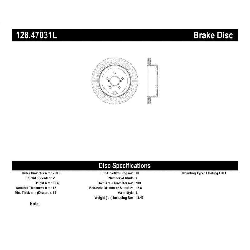 StopTech Drilled Sport Brake Rotor - Saikospeed