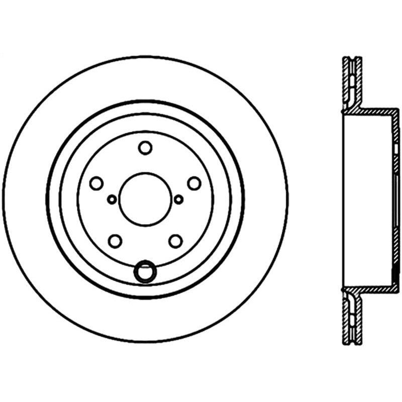 StopTech 08+ Subaru STI (Will Not Fit 05-07) Slotted & Drilled Sport Brake Rotor - Saikospeed