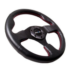 NRG Reinforced Steering Wheel (320mm) Leather w/Red Stitch