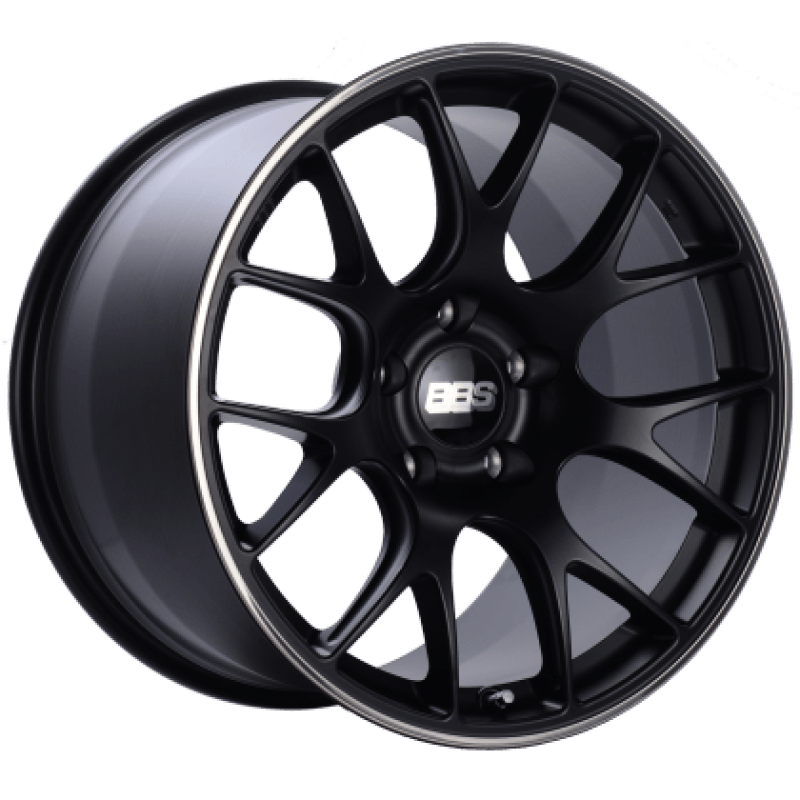 BBS CH-R 19x8.5 5x112 ET40 Satin Black Polished Rim Protector Wheel -82mm PFS/Clip Required - Saikospeed