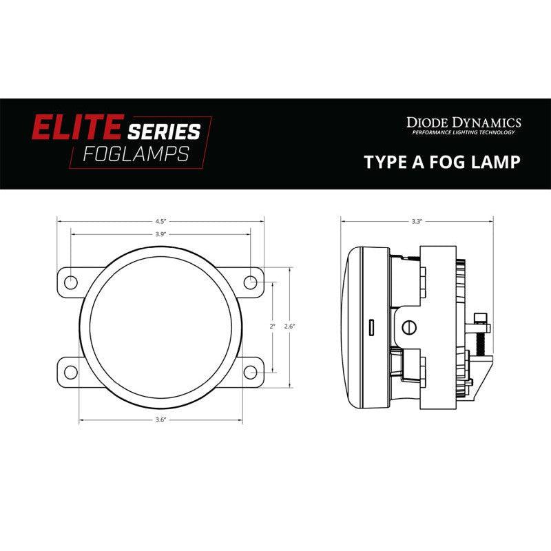 Diode Dynamics Elite Series Type A Fog Lamps - Yellow (Pair) - Saikospeed