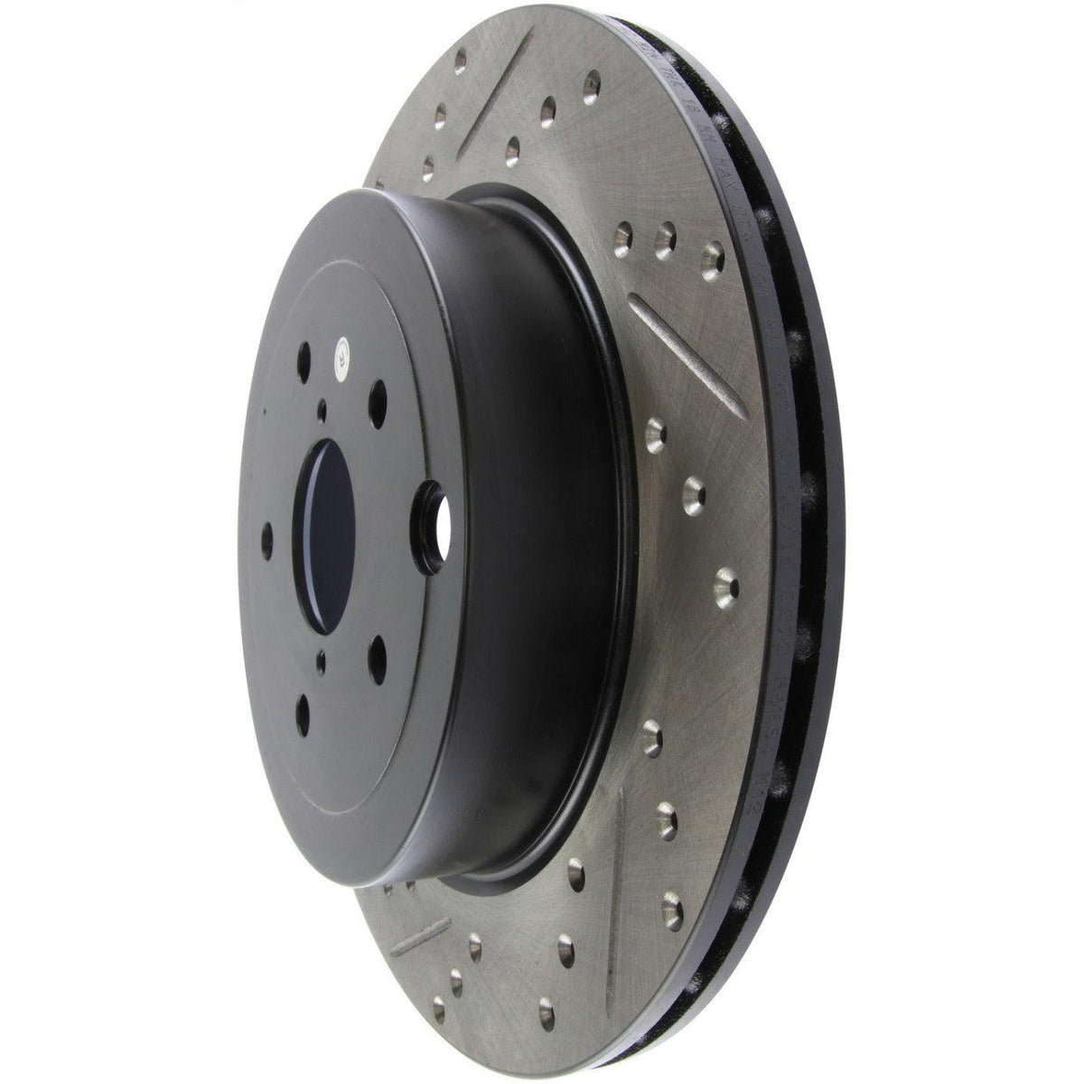 StopTech 08+ Subaru STI (Will Not Fit 05-07) Slotted & Drilled Sport Brake Rotor - Saikospeed