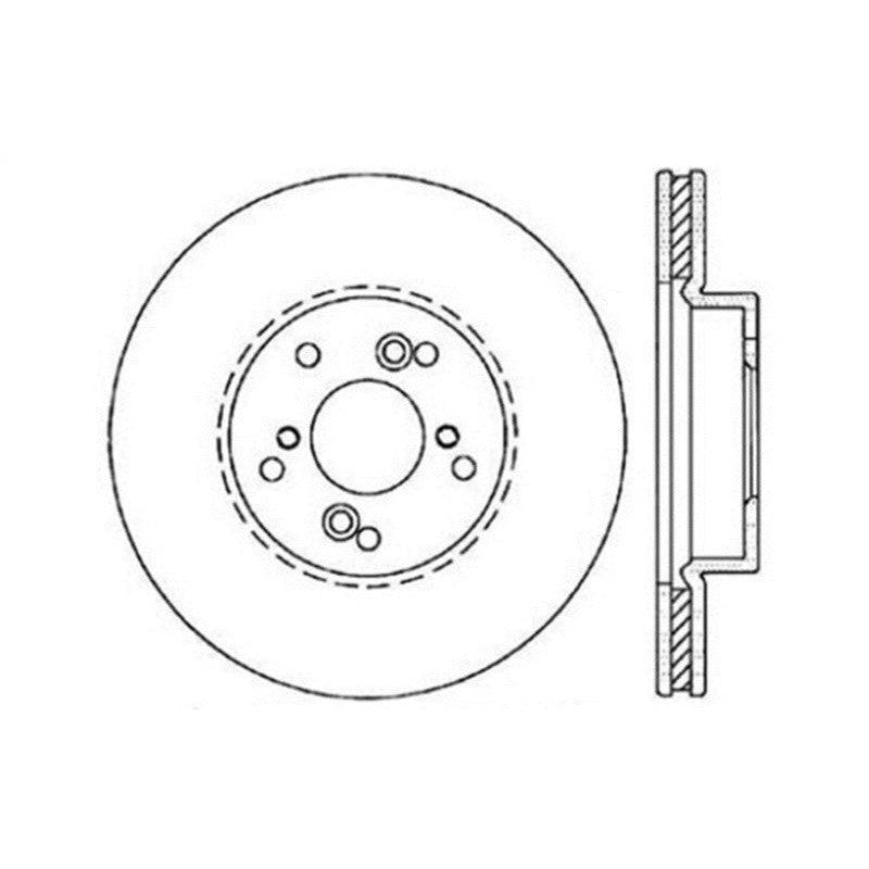 StopTech 99-08 Acura TL (STD Caliber) / 01-03 CL / 04-09 TSX Cross Drilled Left Front Rotor - Saikospeed