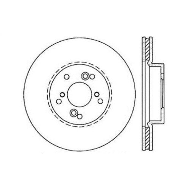 StopTech 99-08 Acura TL (STD Caliber) / 01-03 CL / 04-09 TSX Cross Drilled Left Front Rotor - Saikospeed