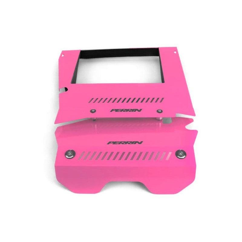 Perrin 2015+ Subaru WRX Engine Cover Kit (Intercooler Shroud + Pulley Cover) - Hyper Pink - Saikospeed