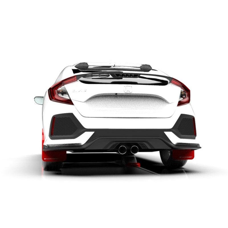 Rally Armor 17-21 Honda Civic Sport & Touring (Hatch) Red UR Mud Flap w/ White Logo - Saikospeed