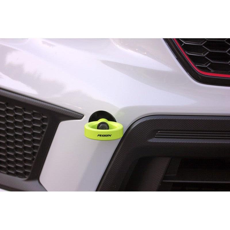 Perrin 18-21 WRX/STI / 13-20 BRZ / 17-20 Toyota 86 Front Tow Hook Kit - Neon Yellow - Saikospeed