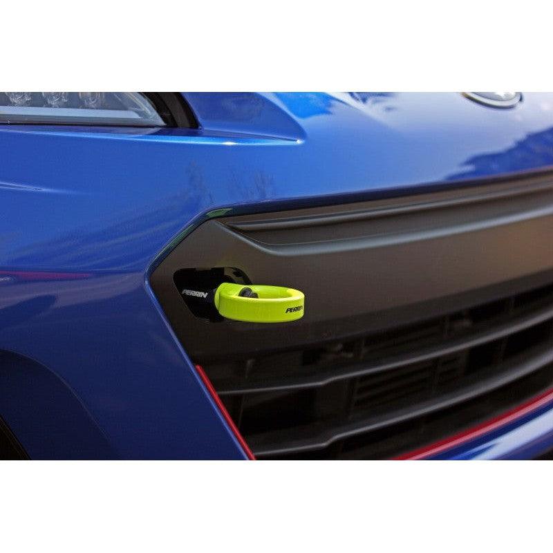 Perrin 18-21 WRX/STI / 13-20 BRZ / 17-20 Toyota 86 Front Tow Hook Kit - Neon Yellow - Saikospeed