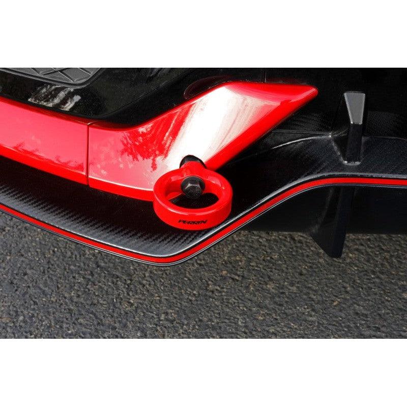 Perrin 10th Gen Civic SI/Type-R/Hatchback Tow Hook Kit (Rear) - Red - Saikospeed