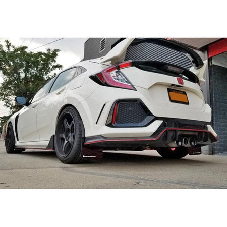 Rally Armor 17-21 Honda Civic Type R Black UR Mud Flap w/ White Logo - Saikospeed