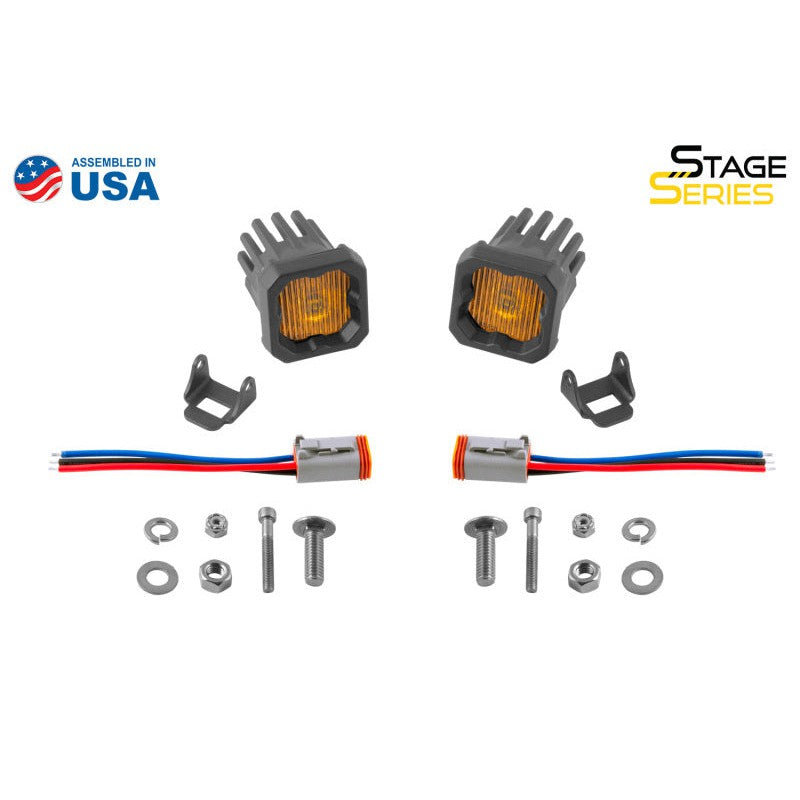 Diode Dynamics Stage Series C1 LED Pod - Yellow SAE Fog Standard ABL (Pair)