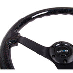 NRG Reinforced Steering Wheel (350mm / 3in Deep) Classic Blk Sparkle Wood Grain w/Blk 3-Spoke Center