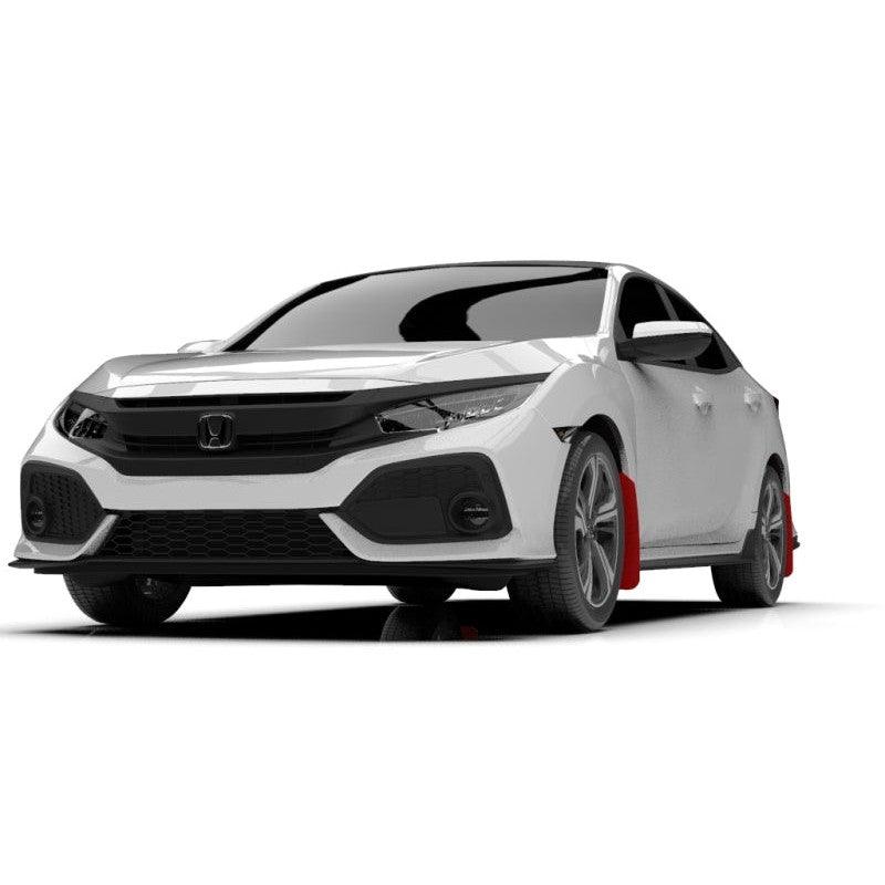 Rally Armor 17-21 Honda Civic Sport & Touring (Hatch) Red UR Mud Flap w/ White Logo - Saikospeed