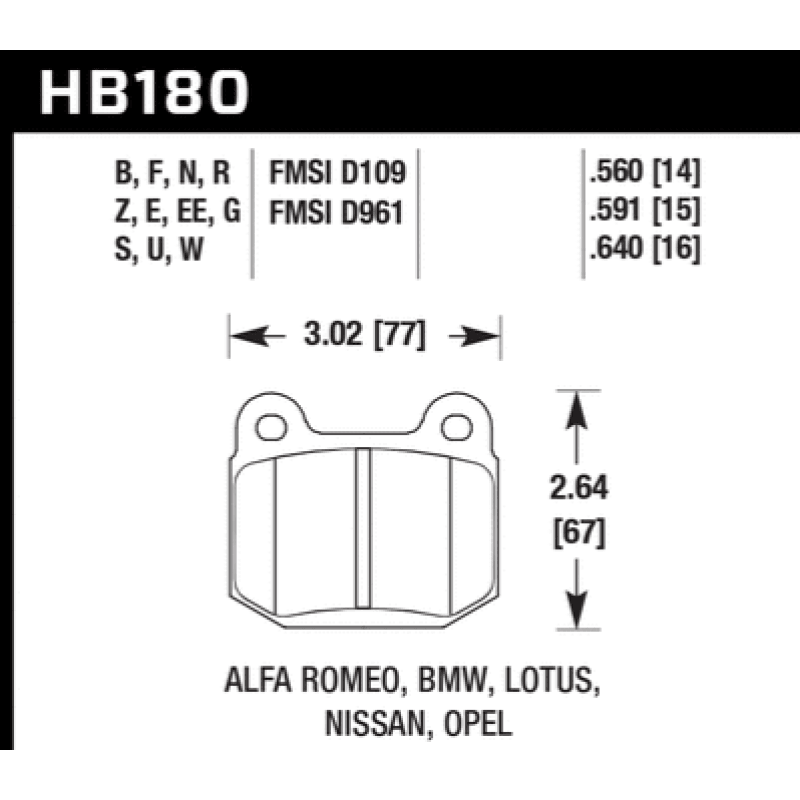 Hawk 1984-1986 Alfa Romeo GTV-6 2.5 HPS 5.0 Front Brake Pads - Saikospeed