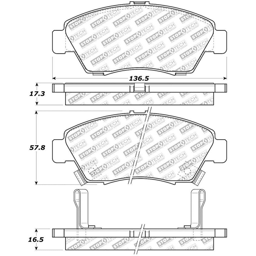 StopTech Street Select Brake Pads - Rear - Saikospeed