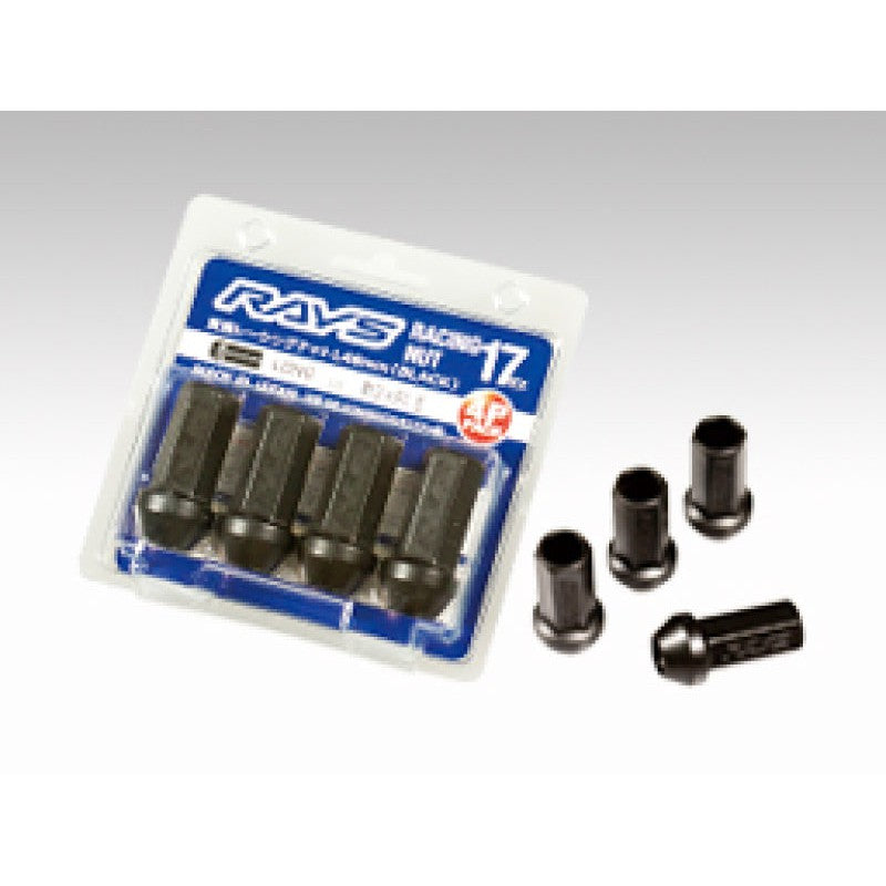 Rays 17 Hex L48 Racing Nut 12x1.5 - Black (4 Pieces)