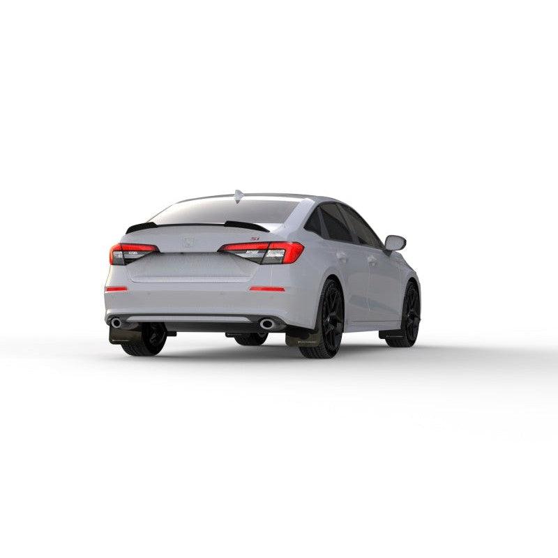 Rally Armor 2022 Honda Civic (Incl. Si/Sport/Touring) Black UR Mud Flap w/ White Logo - Saikospeed