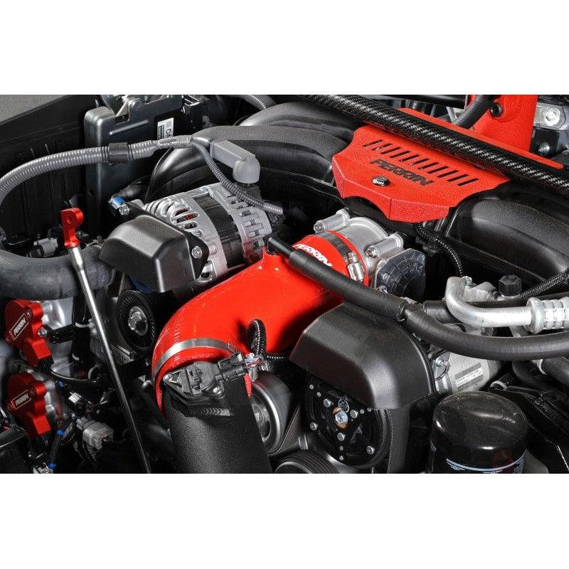 Perrin 22-23 Subaru BRZ/Toyota GR86 Silicone Inlet Hose (3in. ID / SS Wire) - Red - Saikospeed