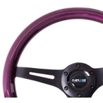 NRG Classic Wood Grain Steering Wheel (350mm) Purple Pearl/Flake Paint w/Black 3-Spoke Center