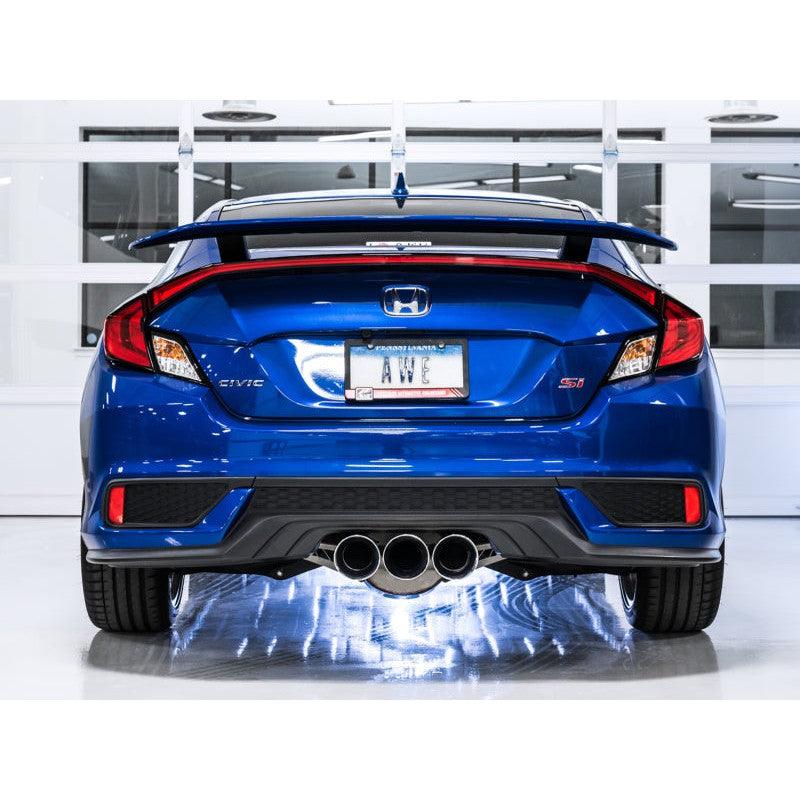 AWE Tuning 2016+ Honda Civic Si Touring Edition Exhaust w/Front Pipe & Triple Chrome Silver Tips - Saikospeed