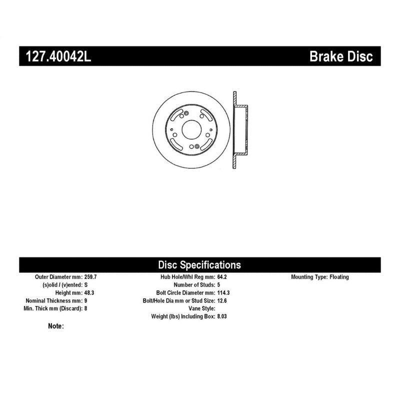 StopTech 02-06 Acura RSX Incl. Type S / 97-01 Integra Type R Slotted & Drilled Left Rear Rotor - Saikospeed