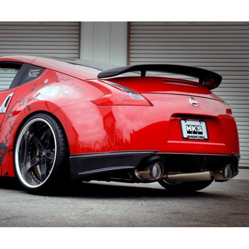 HKS 09+ 370z Dual Hi-Power Titanium Tip Catback Exhaust (requires removal of emissions canister shie - Saikospeed